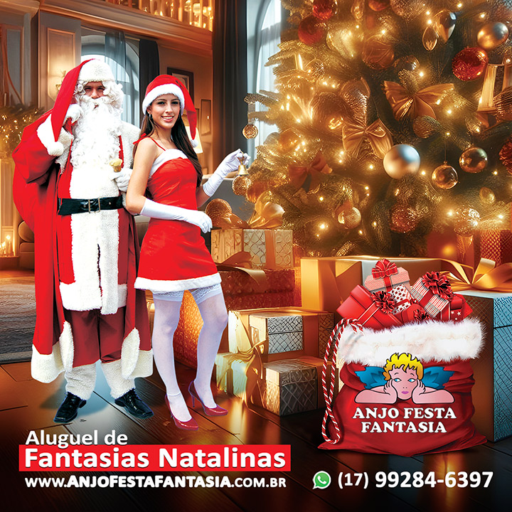 Aluguel de Fantasias de Natal em Rio Preto  na Anjo Festa Fantasia